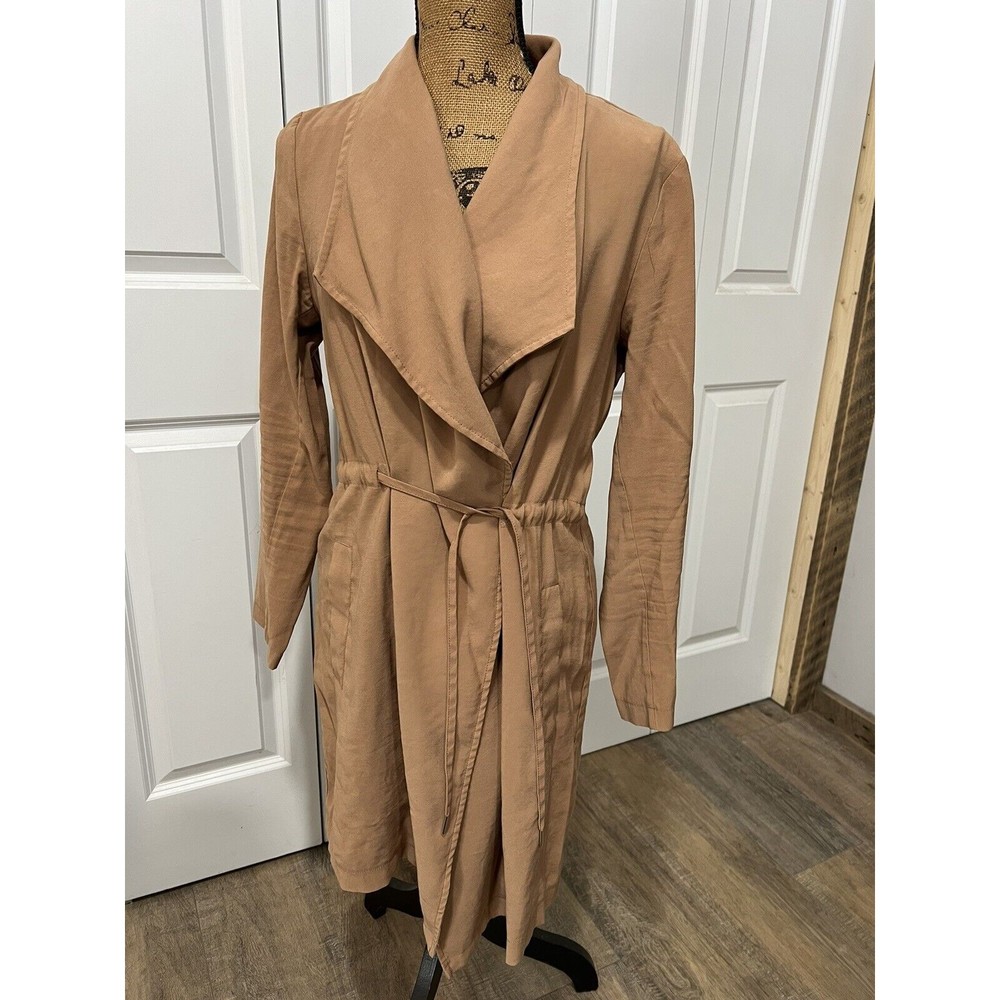 Ophelia Roe Tan Trench Coat Duster Jacket Size M